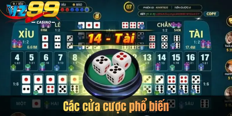 Các cửa cược phổ biến